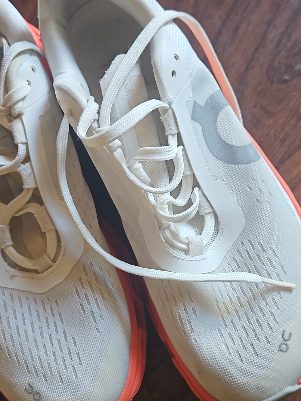 On Cloudmonster Athletic Shoes in White & Orange